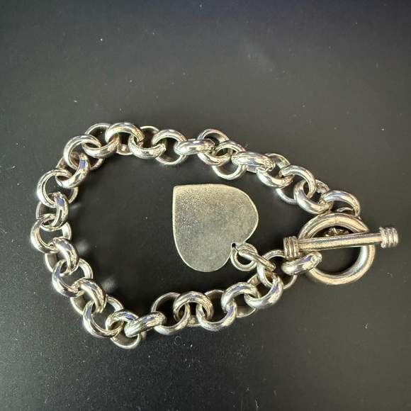 Elegant Tiffany Style Silver Rolo Bracelet - Picture 3 of 4